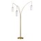 Homeroots 83" Brass Three Light Tree Floor Lamp With White Frosted Glass Drum Shade 523351 - alternate 7