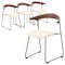 Leisuremod Lyra Collection Modern Chair in Walnut Color back and Taupe Seat, 4PK LCWB-41TP4 - alternate 1