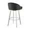 Armen Living Eleanor 26in Swivel Counter Stool in Brushed Stainless Steel and Black Faux Leather LCELBABSBLK26 - alternate 8