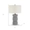 Homeroots 23" Gray Concrete Faceted Column Table Lamp With White Drum Shade 523608 - alternate 6