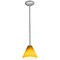 Access Lighting Martini, Pendant, Brushed Steel Finish, Amber Glass 28004-1R-BS/AMB - alternate 1
