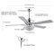 Jonathan Y Cammy 52" 3-Light Traditional Transitional Iron LED CEILING FAN, Chrome JYL9710A - alternate 9
