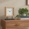Homeroots 11" Natural And Black Solid Wood And Metal Square Table Clock 609402 - alternate 4