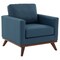 Leisuremod Chester Modern Leather Accent Armchair with Birch Wood Base, Navy Blue CS33NBU-L - alternate 1