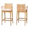 Bali & Pari Storsel Bohemian Natural Rattan and Teak Wood 2-Piece Bar Stool Set 249-2PC-13699-ZORO - alternate 1