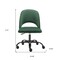 Homeroots Green and Black Steel and Velvet Adjustable Swivel Rolling Conference Office Chair 524008 - alternate 6