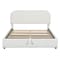 Homeroots White Boucle Upholstered Queen Bed Frame With Hydraulic Lift Storage 590438 - alternate 6