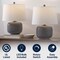 Jonathan Y Qualm 20" Coastal Farmhouse Textured Resin/Metal Rounded Barrel LED Table Lamp, Gray, 2PK JYL9208B-SET2 - alternate 7