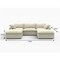Homeroots 120" Beige Linen Modular Sofa With Ottoman And Storage 714559 - alternate 5