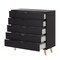 Homeroots 36" Black And Natural Wood Five Drawer Dresser 533282 - alternate 7