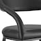 Homeroots 30" Black Faux Leather and Iron Low Back Bar Height Bar Chair 569189 - alternate 6