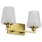 Nuvo Lune, 2 Light Vanity, Vintage Brass Finish, Etched White Glass 60/8232 - alternate 5