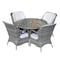 Homeroots Five Piece Gray Round Glass Dining Set 389968 - alternate 1