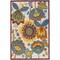 Homeroots 5' X 8' Ivory Blue Orange Red And Yellow Floral Indoor Outdoor Area Rug 546848 - alternate 1
