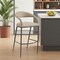 Homeroots 26" Beige and Black Faux Leather and Iron Low Back Counter Height Bar Chair 569186 - alternate 1