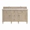 James Martin Vanities Lorelai 60" Dbl Vanity, Whitewashed Oak, w/ 3 CM Siberian Silestone Top w/FreePower Wireless Charger 424-V60D-WWO-FSFR - alternate 1