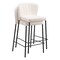 Homeroots Set of Two 26" Cream And Black Faux Leather And Steel Counter Height Bar Chairs 555760 - alternate 7