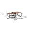 Homeroots 30" Brown And Black Solid Wood And Iron Square Coffee Table 379804 - alternate 3