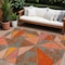 Homeroots 8' X 10' Rust Gray And Pink Geometric Washable Indoor Outdoor Area Rug 600393 - alternate 1