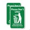 Signmission Please Dont Litter Help Keep Your Community Clean Aluminum, 18" x 24", A-1824-24877 A-1824-24877 - alternate 1