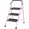Campior Pink 3-Step Foldable Stool, Heavy-Duty, 500 lbs Capacity, Anti-Slip, Steel Frame, Space-Saving Design DRIB3STPPK - alternate 1