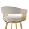 Homeroots 30" Taupe and Gold Fabric and Stainless Steel Low Back Bar Height Swivel Bar Chair 569147 - alternate 5