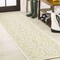 Jonathan Y Charleston Vintage Filigree Textured Weave Cream/Green 2 ft. x 10 ft. Indoor/Outdoor Runner Rug SMB106I-210 - alternate 1
