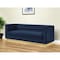 Homeroots 84" Navy Blue Velvet Sofa With Legs 543970 - alternate 1