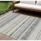 Homeroots 9' X 12' Black And Silver Striped Washable Indoor Outdoor Area Rug 632201 - alternate 1