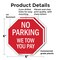Signmission No Parking We Tow You Pay, 6 inch X 6 inch, Plastic Sign, 2PK OC-P-2PACK-6-73 - alternate 6