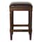 Homeroots 27" Brown And Dark Brown Solid Wood Backless Counter Height Bar Chair 534323 - alternate 5