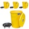 Magnum Tool Yellow 44 Gallon Trash Can Set, Trash Can, Quiet Dolly, and Reinforced Lid, 4 Set CMTC-CLD0-44Y04 - alternate 1