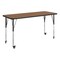 Flash Furniture Commercial Adjustable Height Rectangular Activity Table - Locking Casters-Oak XU-A2460-REC-OAK-T-A-CAS-GG - alternate 1