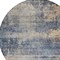 Homeroots 8' Denim Blue And Tan Round Abstract Washable Indoor Outdoor Area Rug 606142 - alternate 5