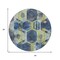 Homeroots 8' Navy Blue Gold And Silver Round Geometric Washable Indoor Outdoor Area Rug 618753 - alternate 5
