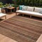 Homeroots 8' X 10' Rust Taupe And Gray Striped Washable Indoor Outdoor Area Rug 616385 - alternate 1