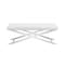 Homeroots 47in White and Silver Tufted Faux Leather Upholstered Dining Bench 473176 - alternate 1