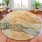 Homeroots 8' Orange And Gray Round Abstract Washable Indoor Outdoor Area Rug 631841 - alternate 5