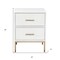 Homeroots 26" Solid Wood and Wood Two Drawer Nightstand 399257 - alternate 6