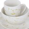 Elama Fine Marble 16 Piece Stoneware Dinnerware Set in Gold and White EL-FINEMARBLE-G - alternate 5