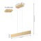 Jonathan Y Draper 32" Adjustable Integrated LED Metal Linear Pendant, Light Brown Wood Finish JYL7018C - alternate 6