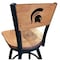 Holland Bar Stool Co 30" Blk Wrinkle Michigan State Swivel Bar Stool, Laser Engraved Back L03830BWMedMplAMichStMedMpl - alternate 1