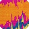 Homeroots 8' Pink Orange And Blue Round Abstract Washable Indoor Outdoor Area Rug 613640 - alternate 5