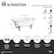 Kingston Brass 67" Cast Iron Rectangular Double Ended Clawfoot Tub, 7" Faucet Drillings, White/Brushed Brass VCTQ7D6732NL7 - alternate 2