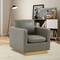 Leisuremod Nervo Velvet Accent Armchair with Gold Frame, Light Grey NS32LGR - alternate 6