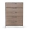 Homeroots 35" Brown Oak And Grey Solid And Manufactured Wood Five Drawer Chest 491542 - alternate 1