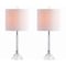 Jonathan Y Dana 19.5" Crystal Column/Metal LED Table Lamp, Clear, 2PK JYL2078A-SET2 - alternate 1