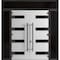Vdomdoors Front Exterior Prehung Aluminum Double Doors Ronex0131 Grey 2 Sidelights and Top Transom Mirrored RONEX0131DEXD-GRE-W16+72+16xH80+14-LH-I - alternate 1