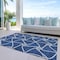 Homeroots 9' X 12' Blue And Ivory Geometric Washable Indoor Outdoor Area Rug 612867 - alternate 8