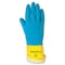 Mcr Safety Chem-Tech Chemical Resistant Gloves, Natural Rubber Latex, 12 in L, 28 mil, Blue, Yellow, L, 12 PK 5409S - alternate 1